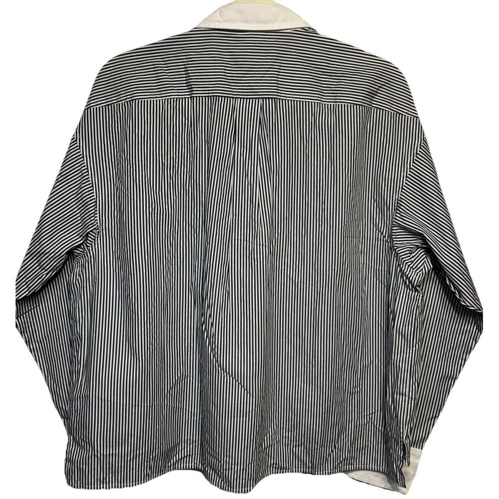 J. Crew Relaxed‎ Fit Cropped Cotton Poplin Striped Shirt Women's Size 12 EUC - Picture 8 of 10